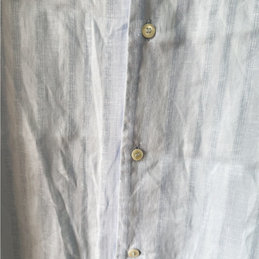 NWT Banana Republic Men's Linen/Cotton Light Blue Resort Wear Shirt Size XL - Picture 4 of 14